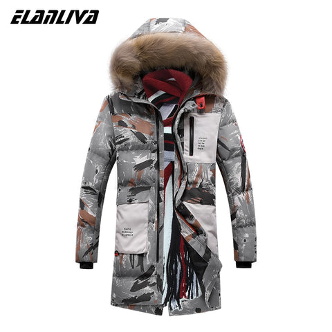 Padded 2019 Winter Brand Clothes Men's Casual Thick Keep Warm Parkas X-Long Style Fur Collar Hooded Windbreakers Jacket 8XL