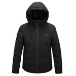 New Men Women Cotton Coat USB Smart Electric Heated Jackets Winter Thicken Down Hooded Outdoor Hiking Ski Clothing 7XL