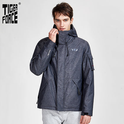 TIGER FORCE 2020 new arriva spring autumn  sport jacket with a hood casual men jackets and coats with  zipper warm clothes 50612